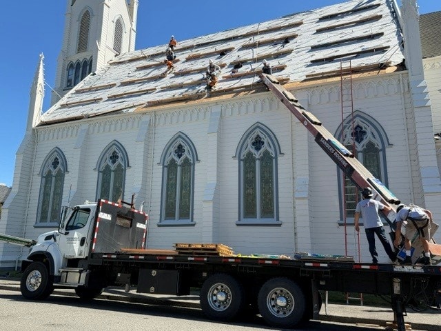 Church roof — during tear-off